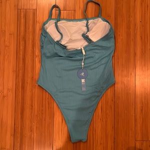 Turquoise Cupshe cheeky one piece swimsuit